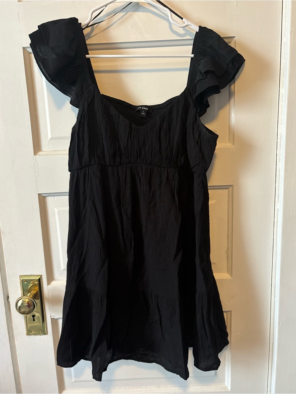 Blu Pepper Black Textured Mini Dress